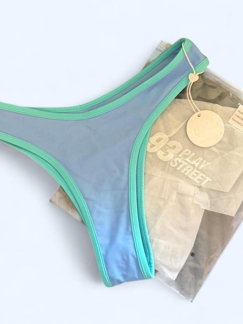 NWT 93 Play Street Peri Carson turquoise and periwinkle bikini bottoms - M